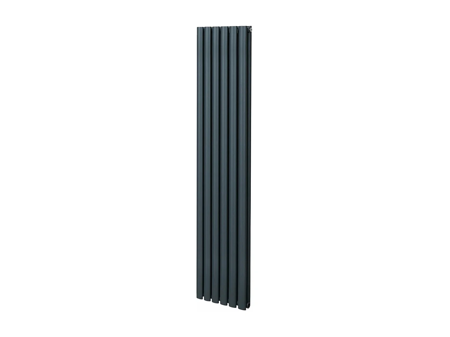 Radiatore a colonna ovale 1800mm x 360mm Doppio pannello Termosifone Grigio antracite Acciaio Orizzontale Inclusi Spazzola per la pulizia Kit di fissaggio e staffe