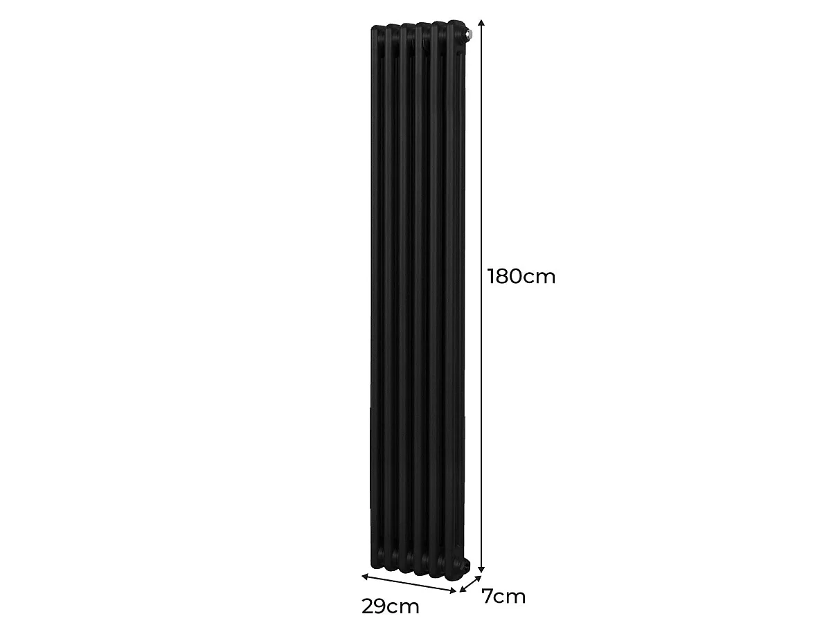 Tradycyjny grzejnik 2-kolumnowy - 1800 x 292 mm - czarny