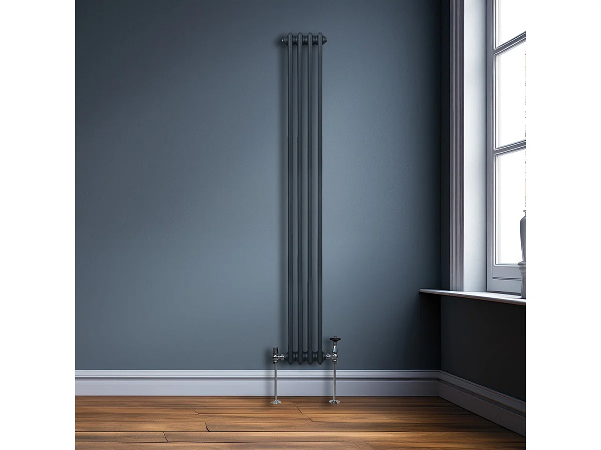 Radiateur Traditionnel à Double Colonne – 1800 x 202 mm – Gris Anthracite