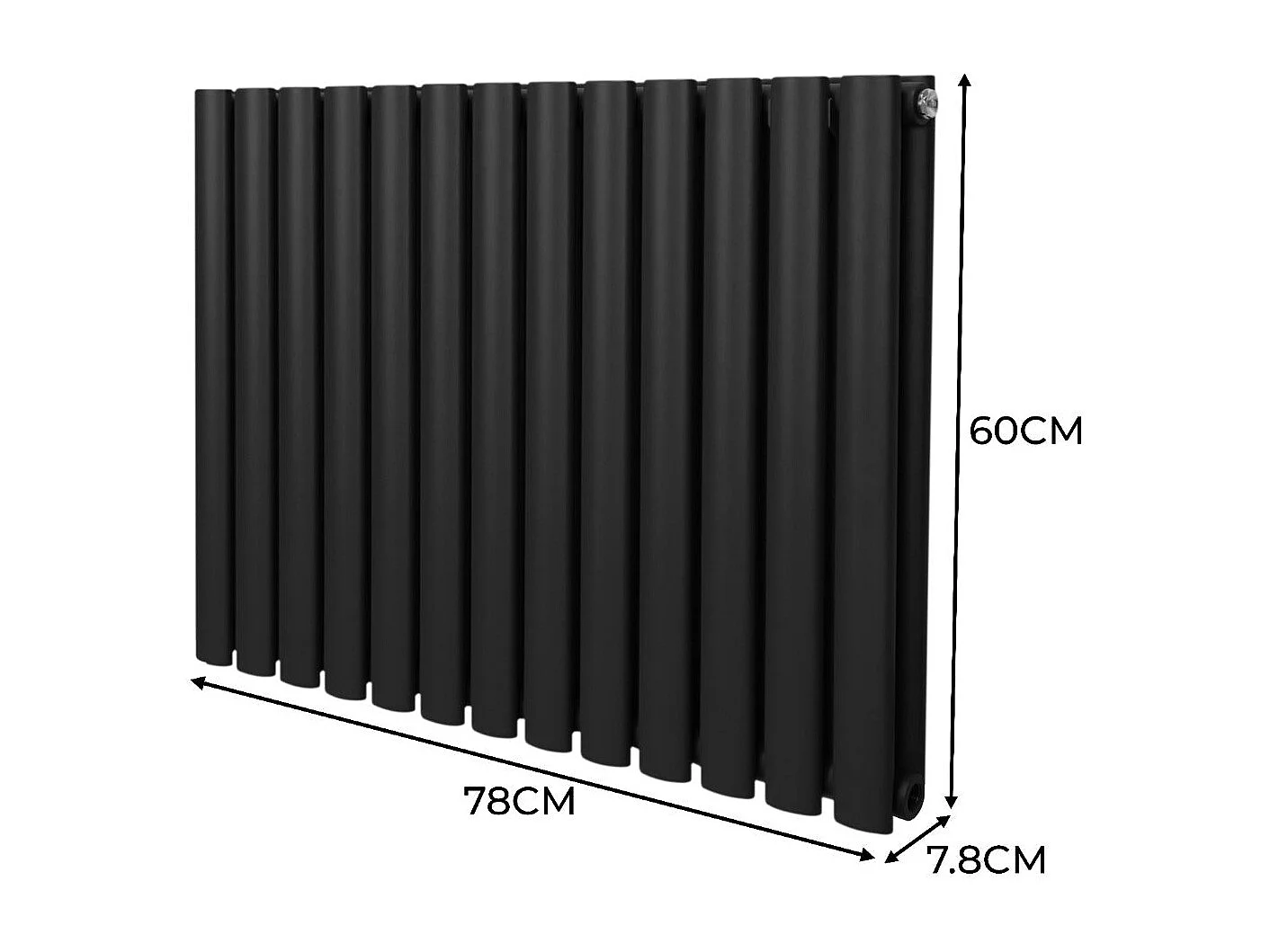 Radiador De Columna Ovalada Horizontal Negro 60cm x 78cm