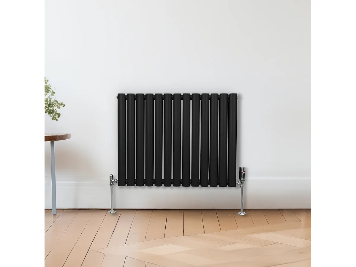 Soikea pylväspatteri – 600 mm x 780 mm – musta