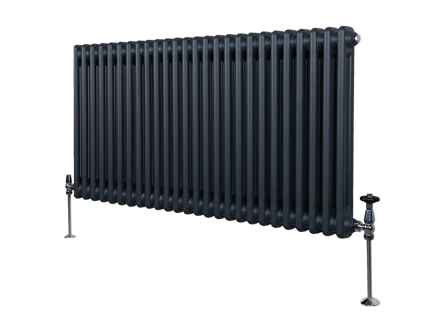 Tradycyjny grzejnik 2-kolumnowy - 600 x 1192 mm - antracytowy szary