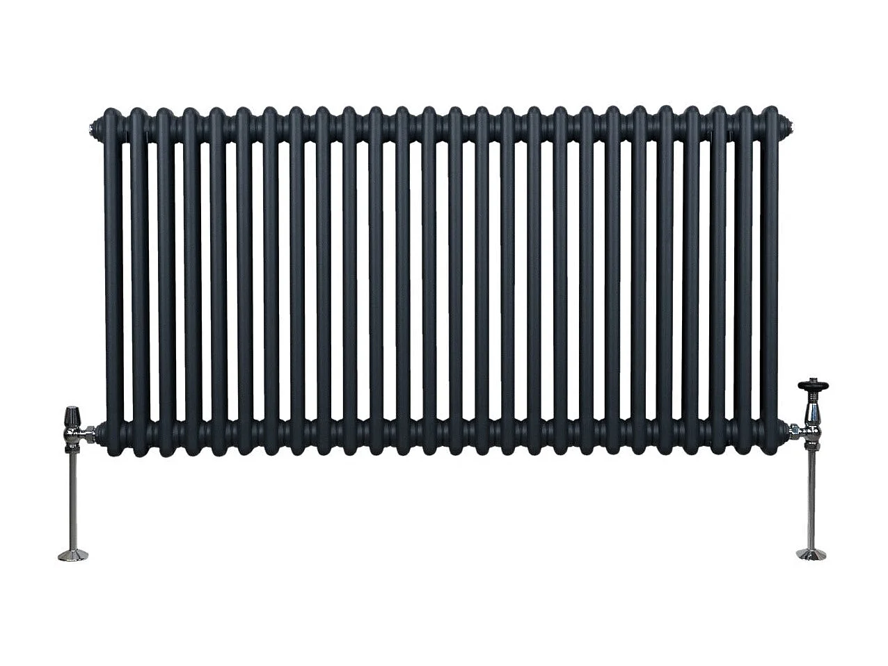 Tradycyjny grzejnik 2-kolumnowy - 600 x 1192 mm - antracytowy szary