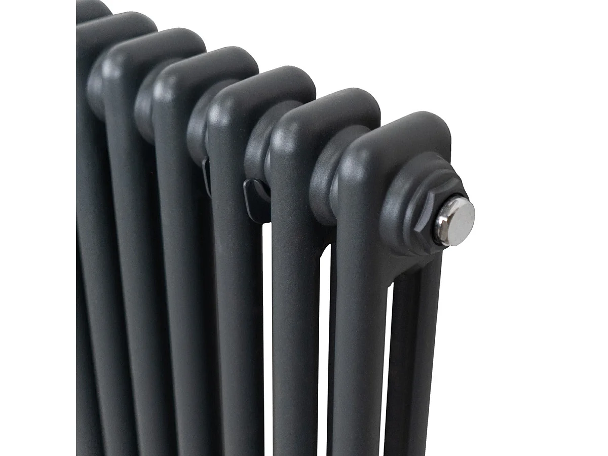 Traditionel 2-søjlet radiator - 600 x 1192 mm - Antracitgrå