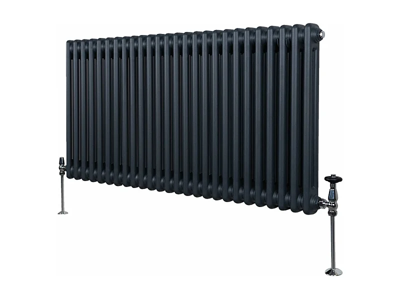 Tradycyjny grzejnik 2-kolumnowy - 600 x 1192 mm - antracytowy szary
