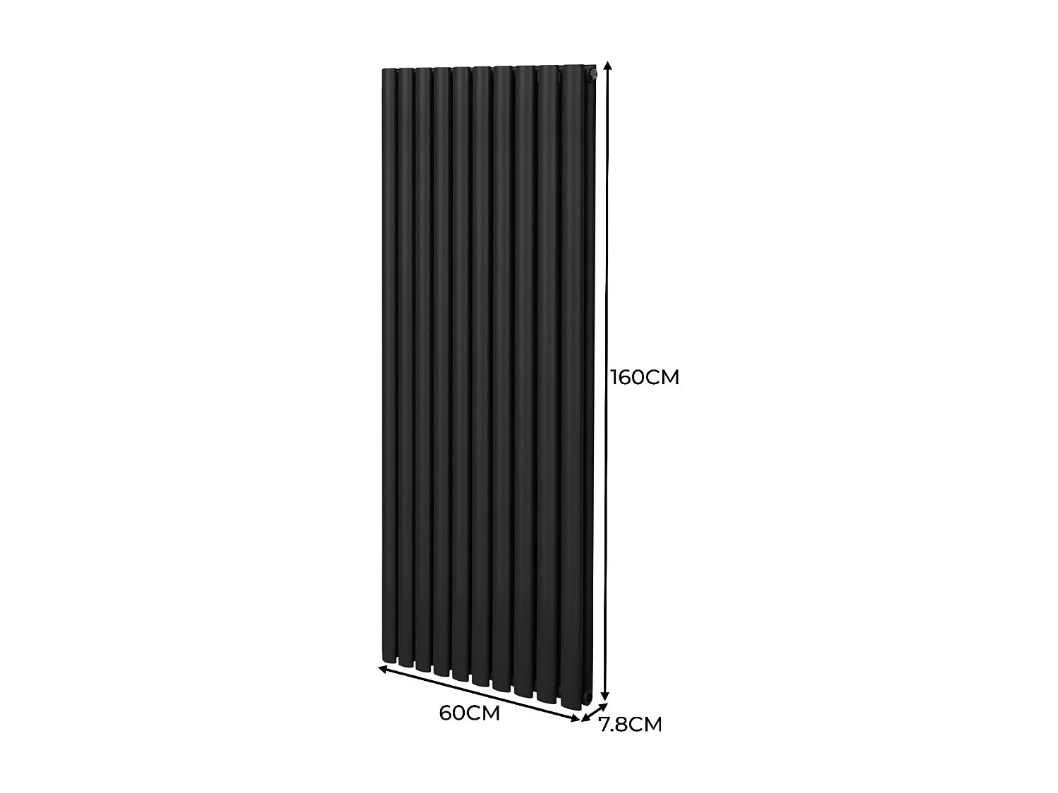 Grzejnik kolumnowy owalny – 1600 mm x 600 mm – czarny
