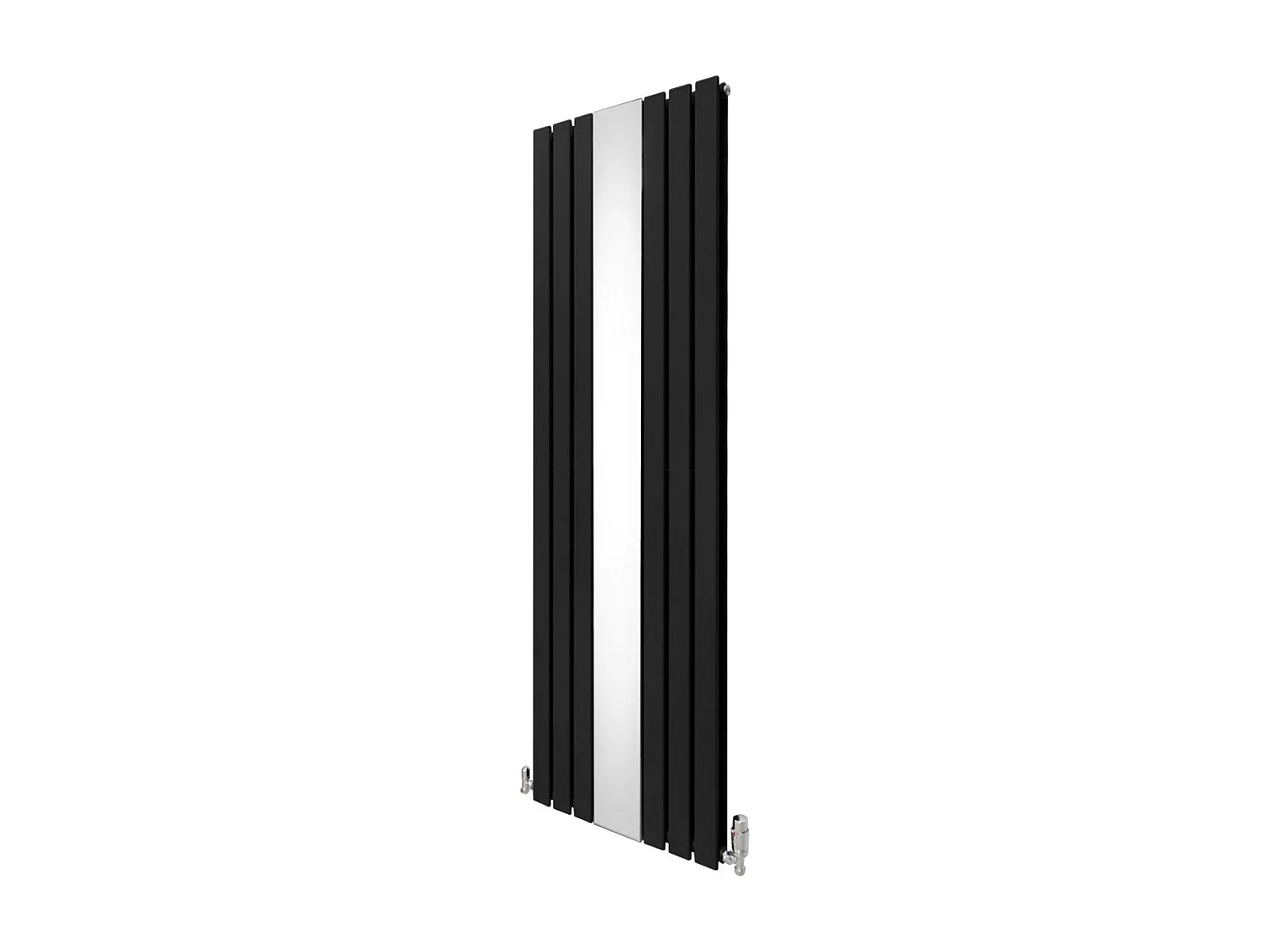 Grzejnik i zawory z płaskim lustrem - 1800 mm x 565 mm - czarny