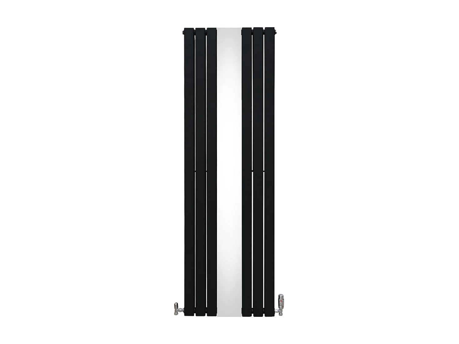 Grzejnik i zawory z płaskim lustrem - 1800 mm x 565 mm - czarny
