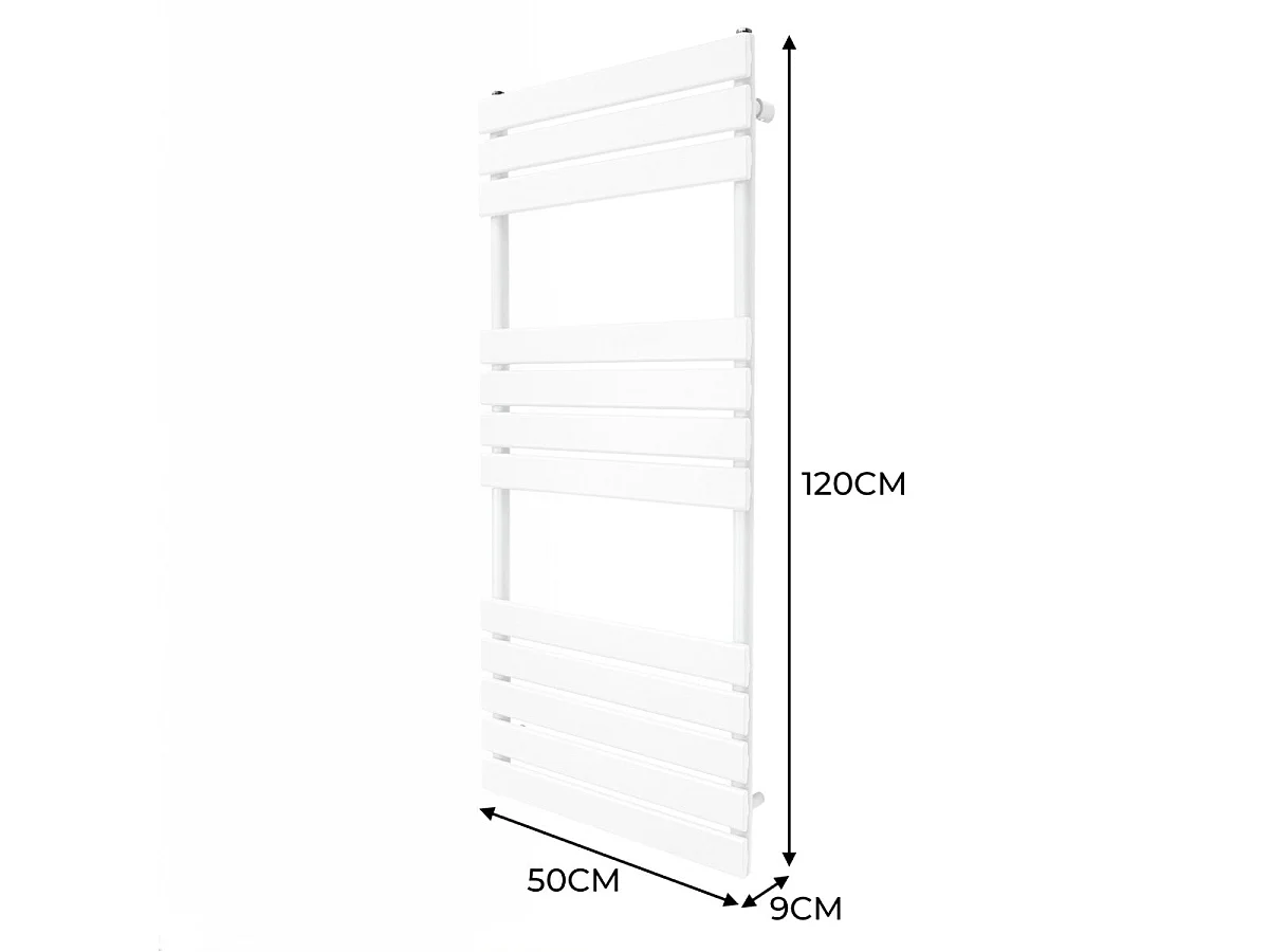 Grzejnik łazienkowy panelowy – 1200 mm x 500 mm – biały