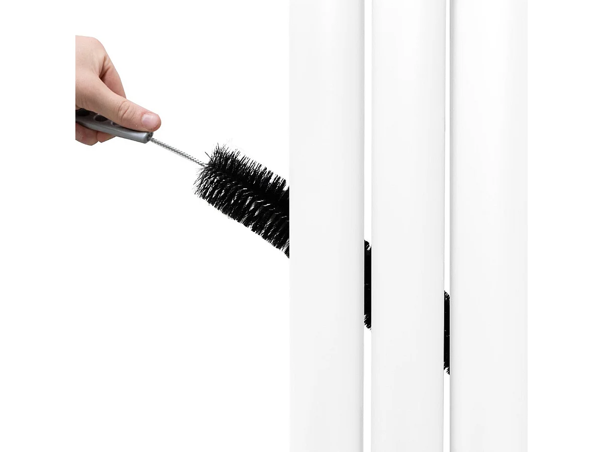 Radiatore e Valvole Cromate a Specchio Pannelli Ovali - 1800mm x 500mm - Bianco