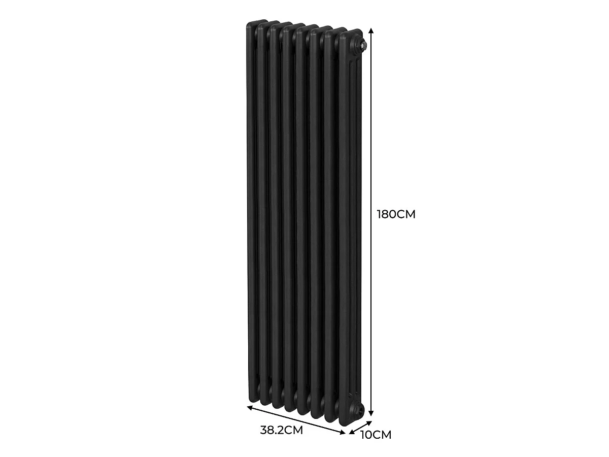 Radiateur Traditionnel à 3 Colonnes – 1800 x 382 mm – Noir