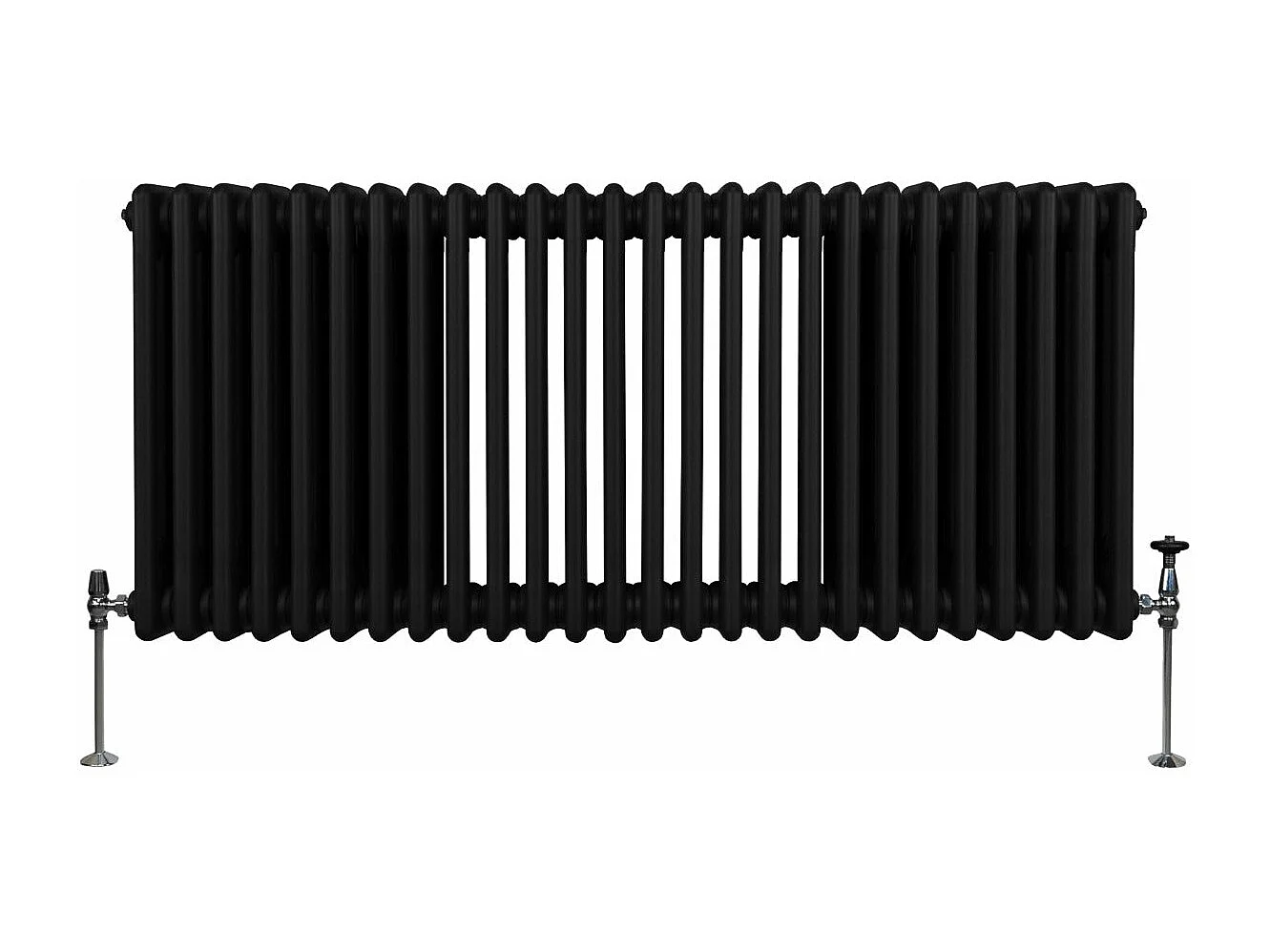 Traditioneller 3-Spalten-Heizkörper - 600 x 1192 mm - Schwarz