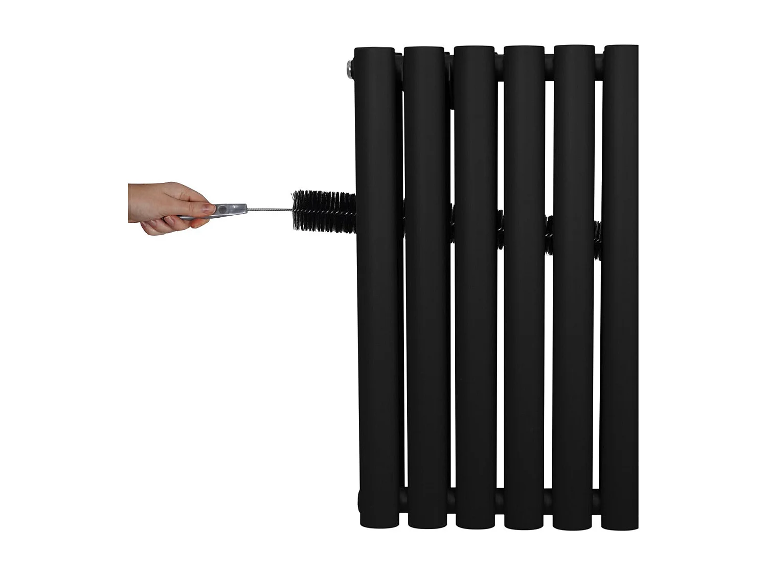 Grzejnik kolumnowy owalny – 600 mm x 600 mm – czarny