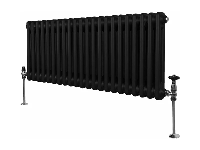 Radiador Tradicional 2 Columnas Calefacción Central Horizontal Negro  300 x 1012mm