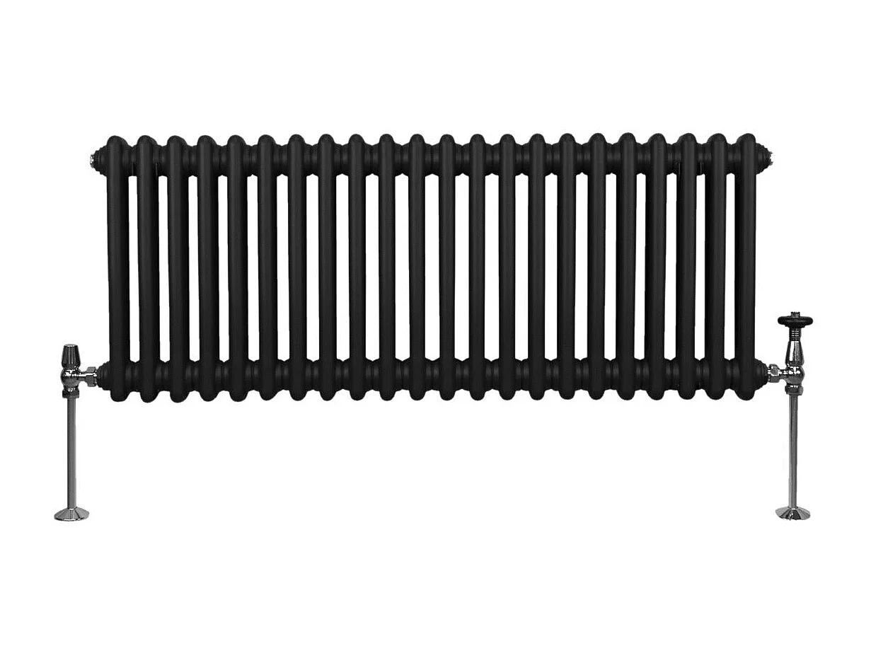 Radiador Tradicional 2 Columnas Calefacción Central Horizontal Negro  300 x 1012mm