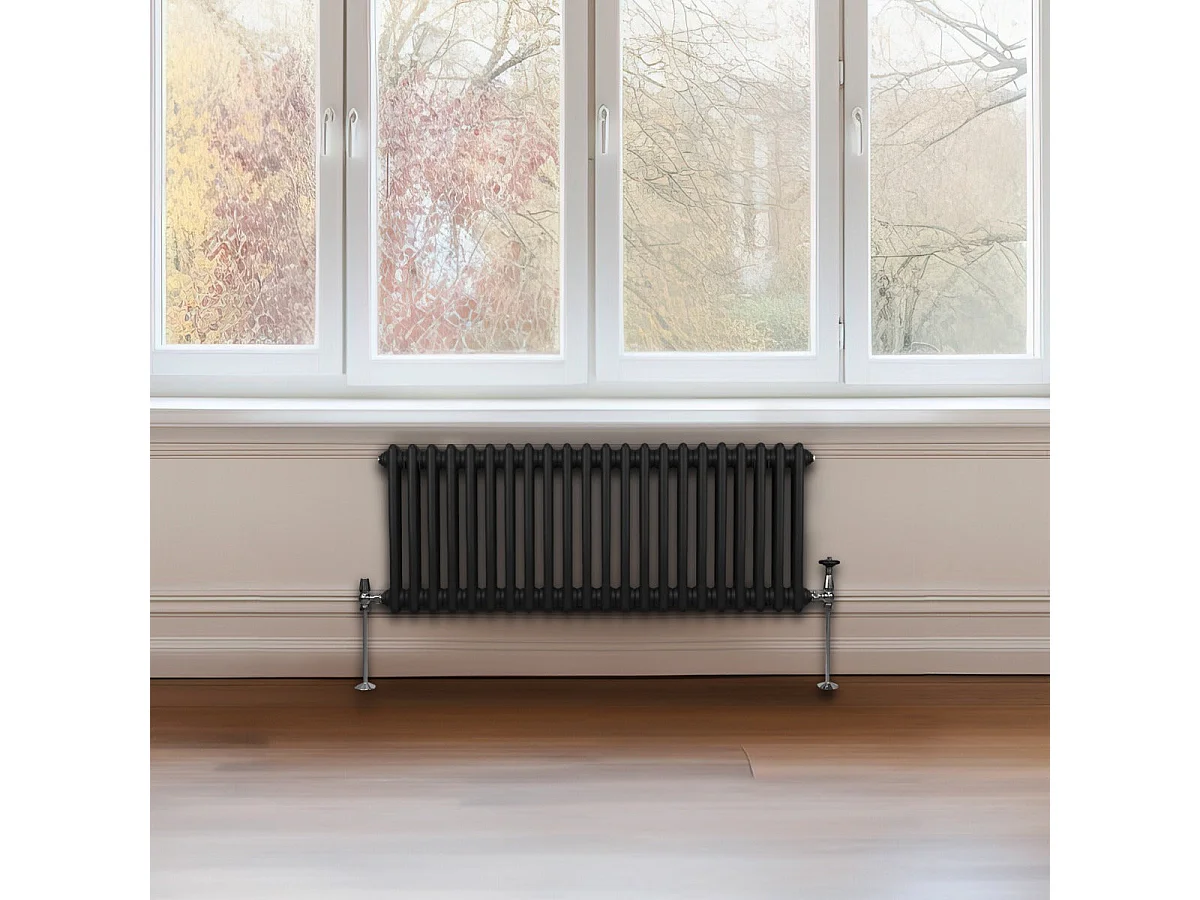 Traditional 2 Column Radiator - 300 x 1012mm - Black