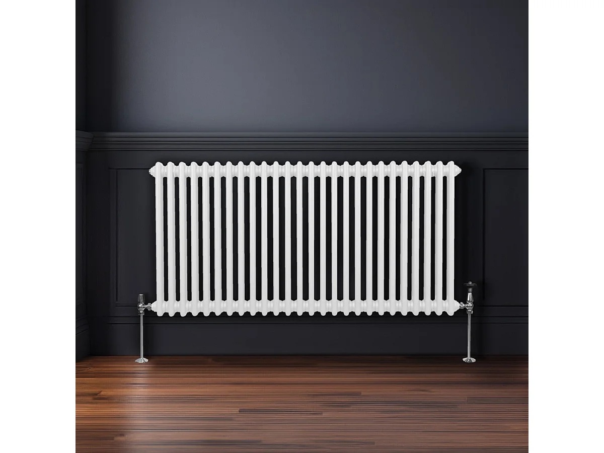 Radiador Tradicional 2 Columnas Calefacción Central Horizontal Blancoo 600x1192mm