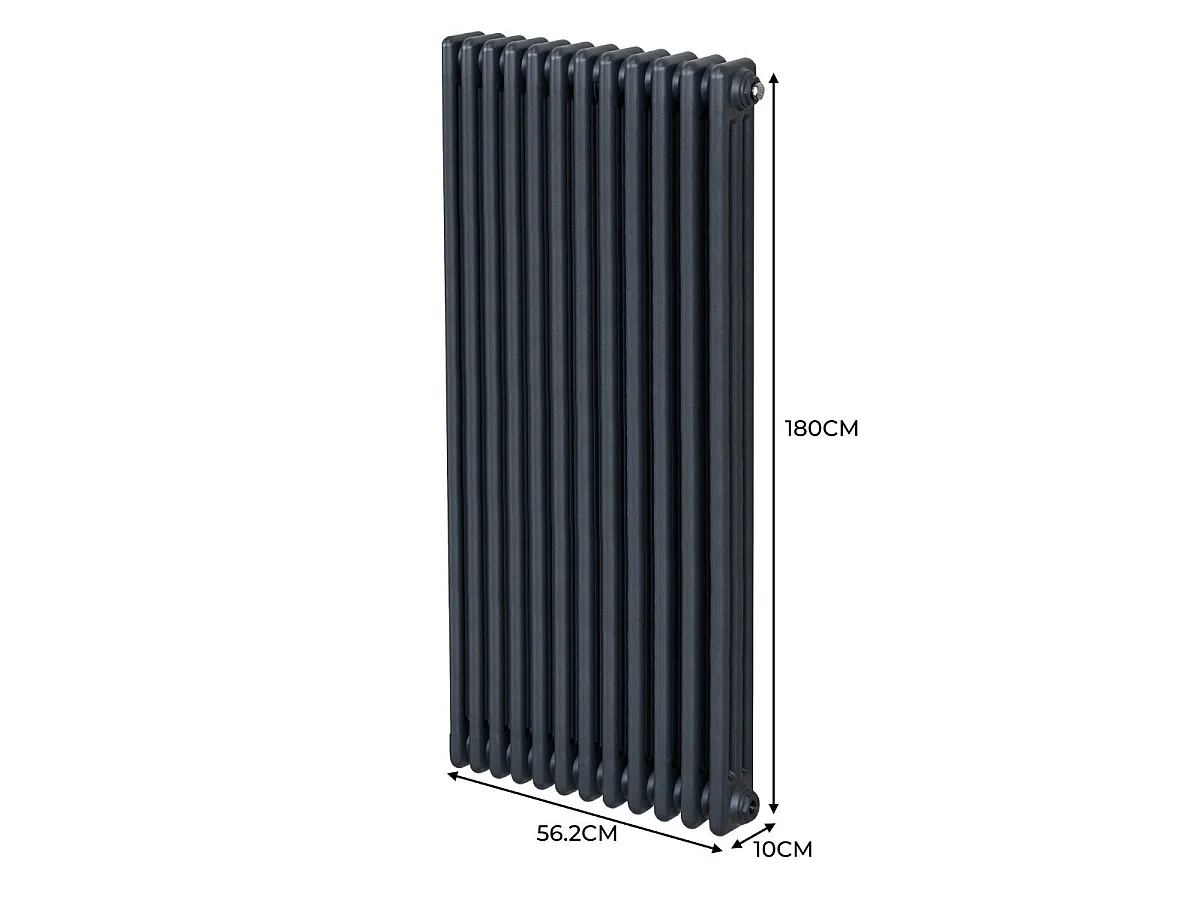 Radiateur Traditionnel à 3 Colonnes – 1800 x 562 mm – Gris Anthracite