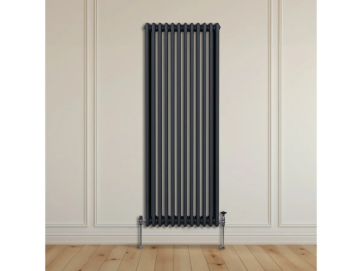 Tradisjonell 3-søyles radiator - 1800 x 562 mm - antrasittgrå
