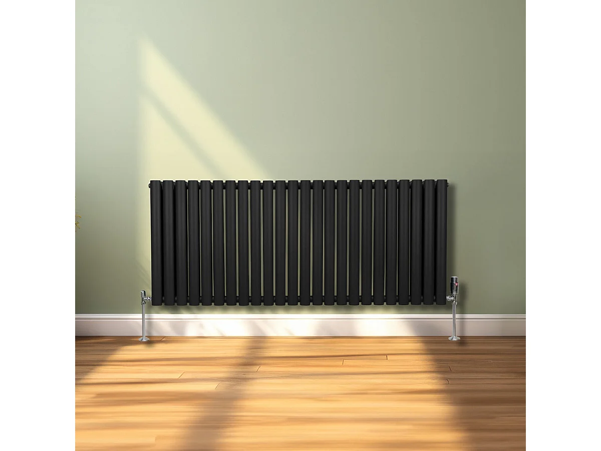 Radiador De Columna Ovalada Horizontal Negro 60cm x 144cm