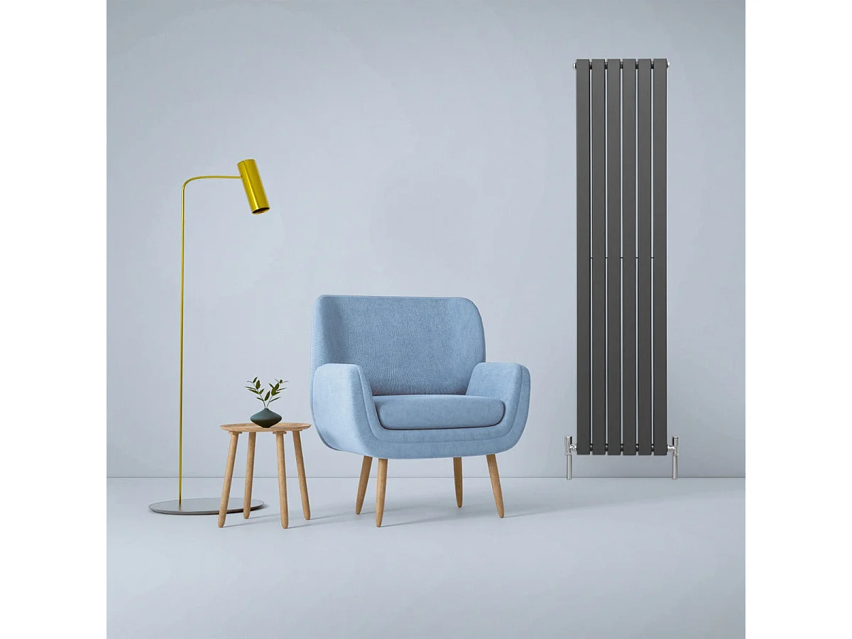 Radiadores Panel Plano Diseñador 1800x420mm Calefacción Central- Gris Antracita