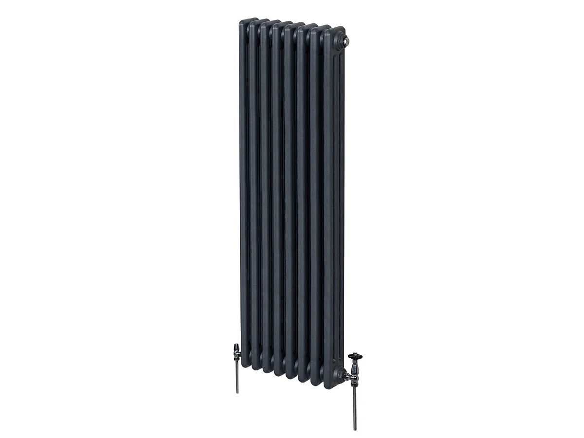 Tradisjonell 3-søyles radiator - 1800 x 382 mm - antrasittgrå