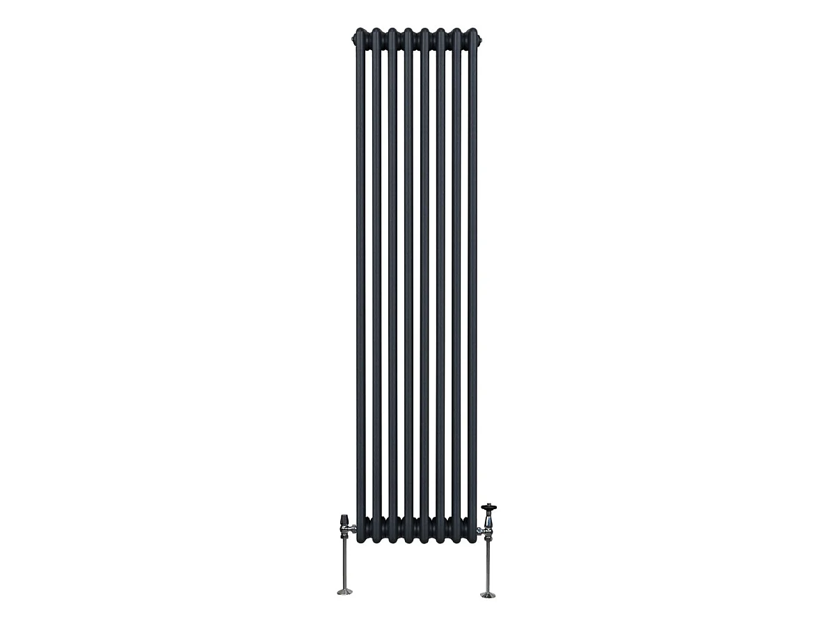 Tradisjonell 3-søyles radiator - 1800 x 382 mm - antrasittgrå
