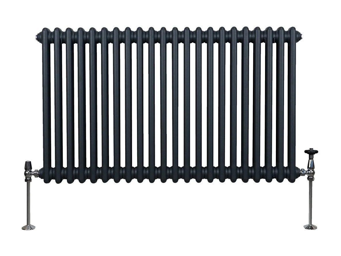 Traditional 2 Column Radiator - 600 x 1012mm - Anthracite Grey
