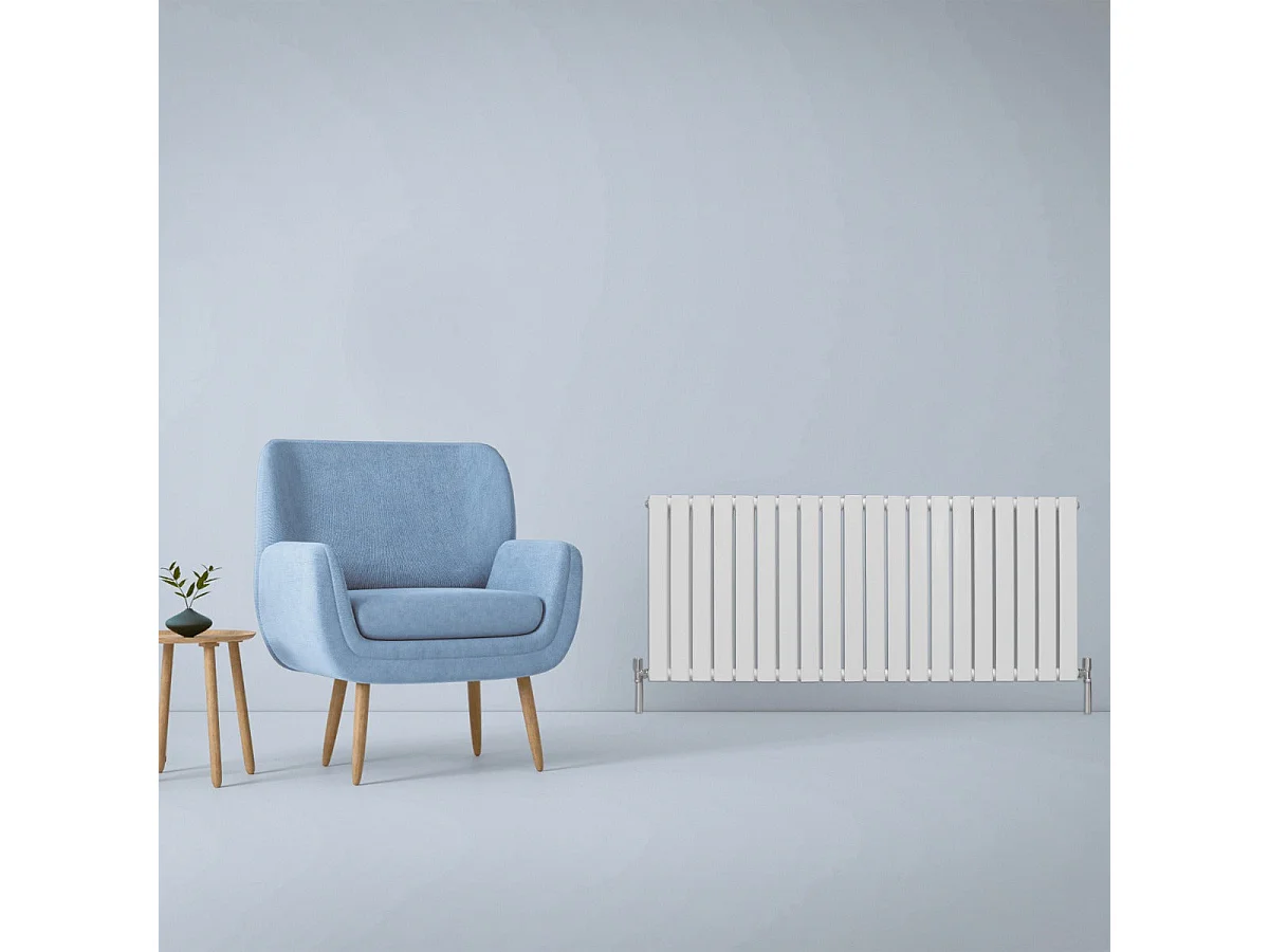 Radiadores Panel Plano Diseñador 600x1400mm Calefacción Central- Blancoo Brillante