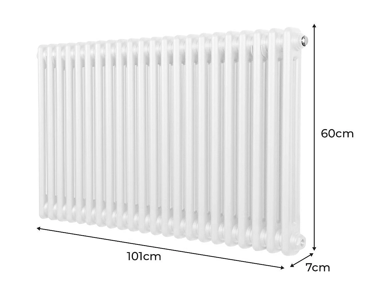 Traditional 2 Column Radiator - 600 x 1012mm - White