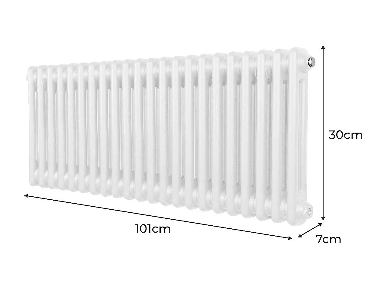 Radiador Tradicional 2 Columnas Calefacción Central Horizontal Blancoo  300 x 1012mm