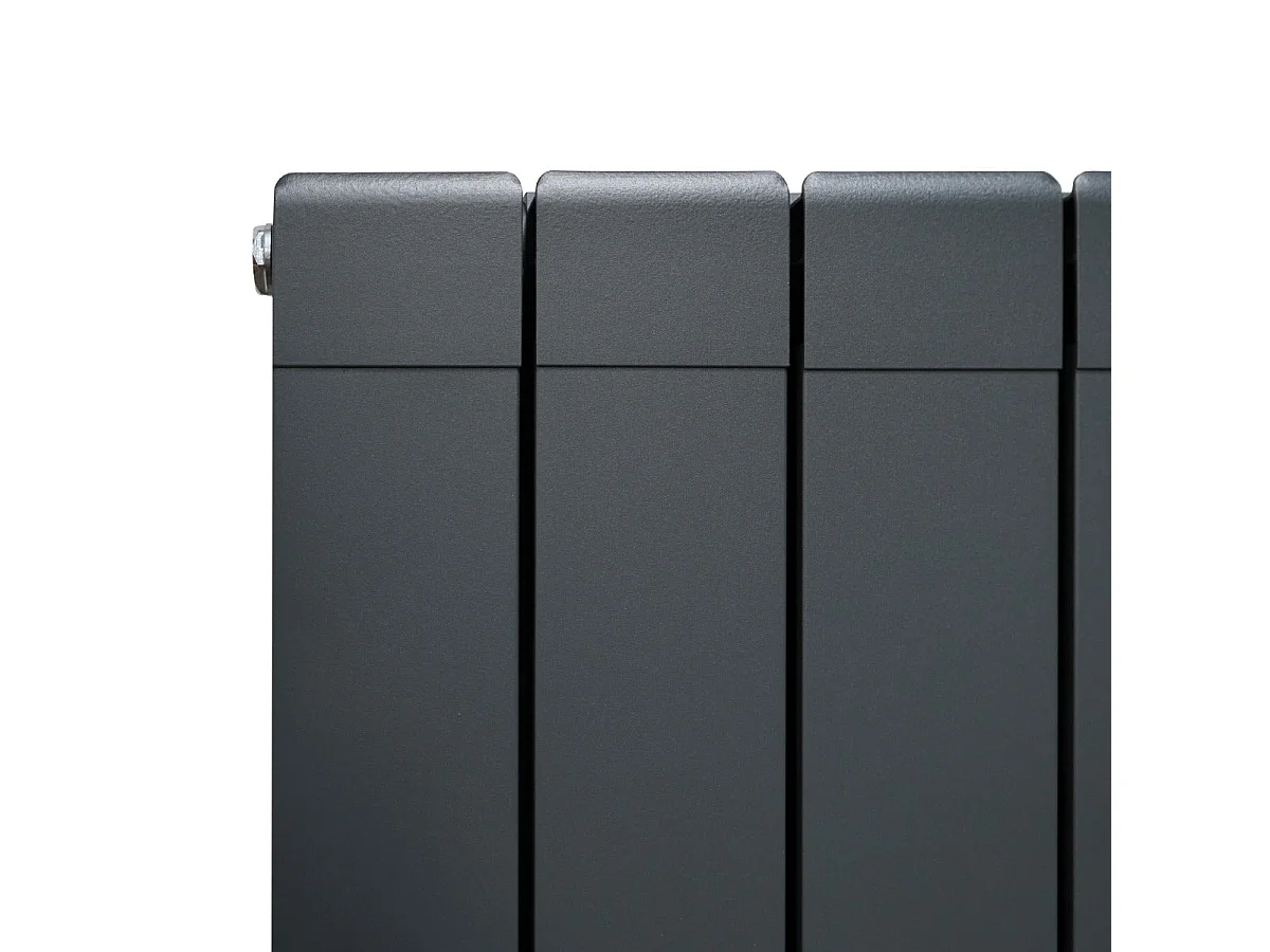 Aluminium Paneelheizkörper & Chrom Thermostatventile - 1800mm x 395mm – Anthrazitgrau
