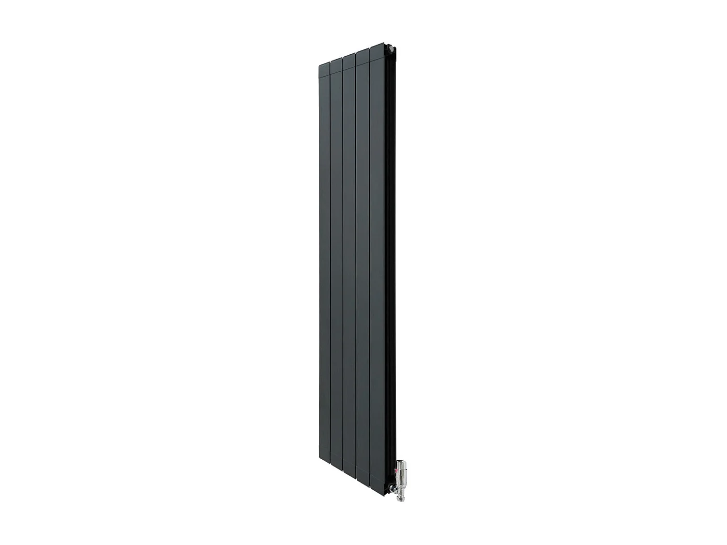 Grzejnik aluminiowy i zawory – 1800 mm x 395 mm – antracytowy szary