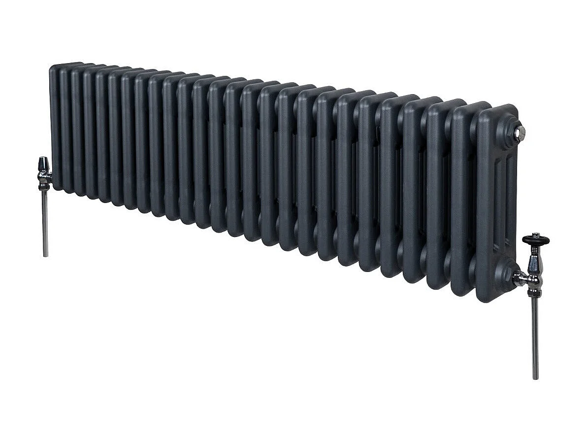 Tradycyjny grzejnik 3-kolumnowy - 300 x 1192 mm - antracytowy szary