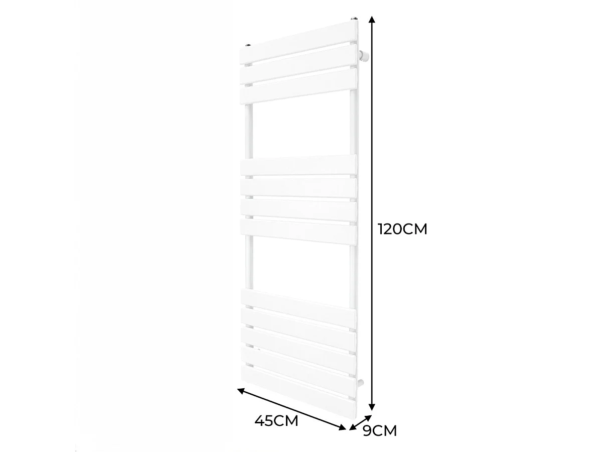 Grzejnik łazienkowy panelowy – 1200 mm x 450 mm – biały