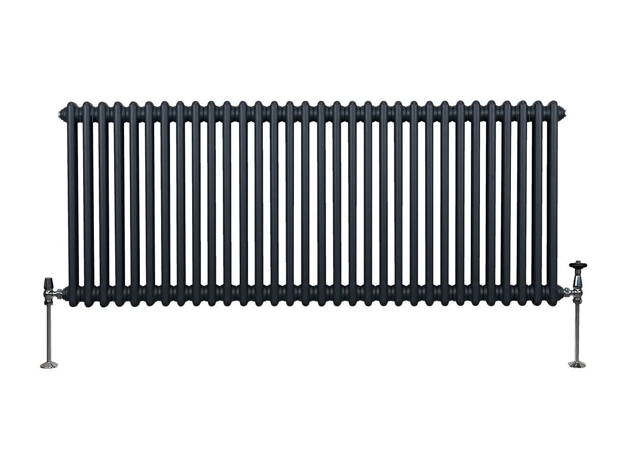 Tradycyjny grzejnik 2-kolumnowy - 600 x 1462 mm - antracytowy szary