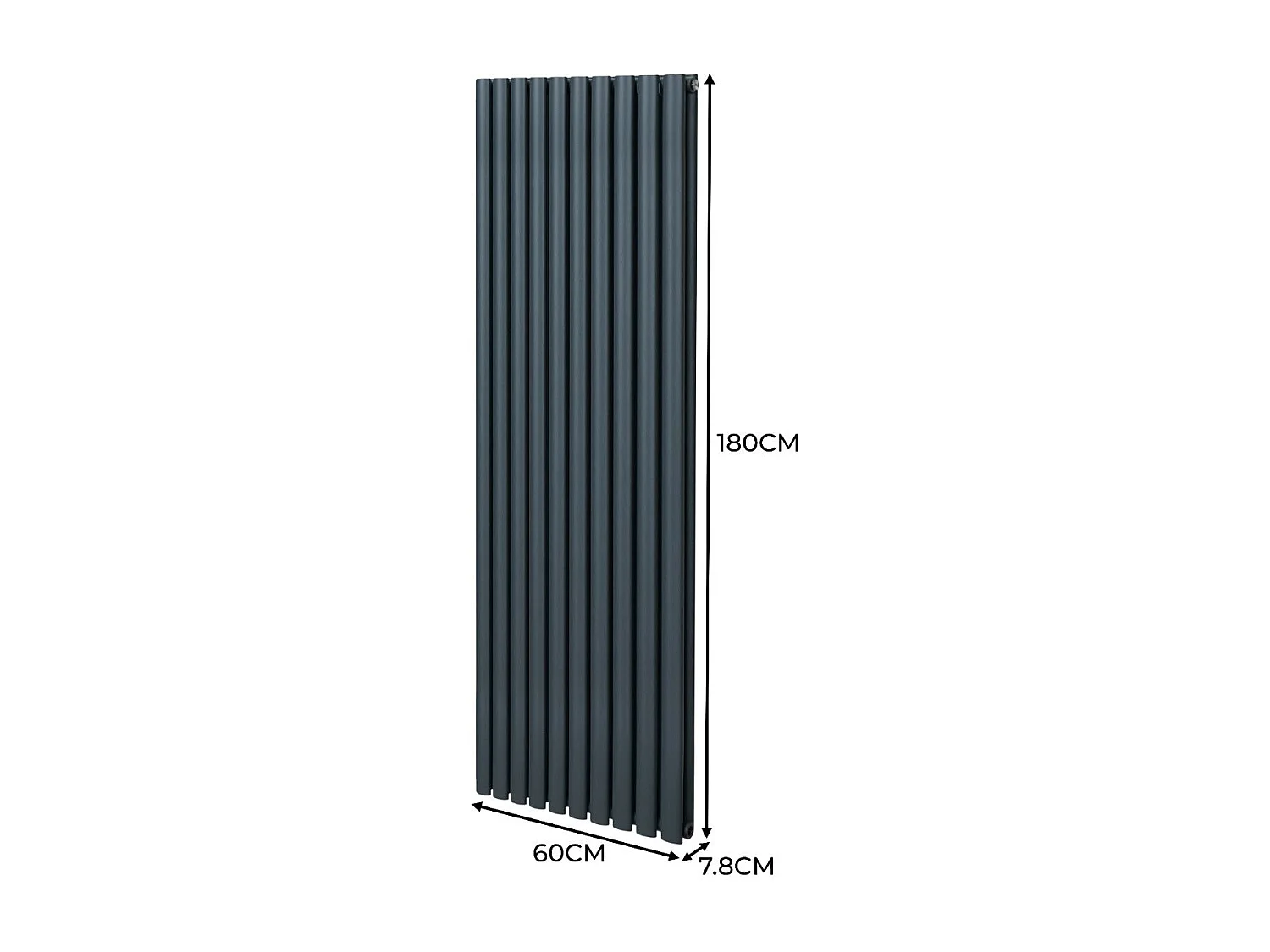 Grzejnik kolumnowy owalny – 1800 mm x 600 mm – antracytowo-szary