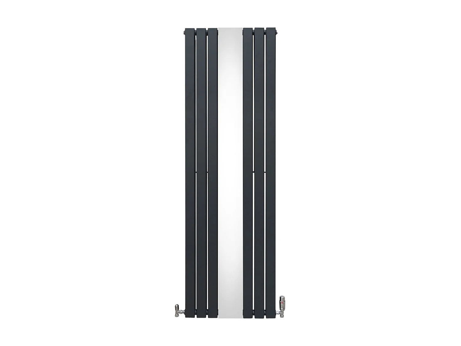 Flat Mirror Radiator & Valves - 1800mm x 565mm - Anthracite Grey