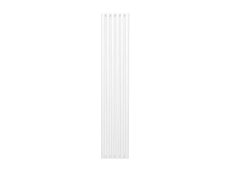 Radiatore a colonna ovale 1800mm x 360mm Designer Doppio pannello Termosifone Bianco Acciaio Orizzontale Inclusi Spazzola per la pulizia Kit di fissaggio e staffe