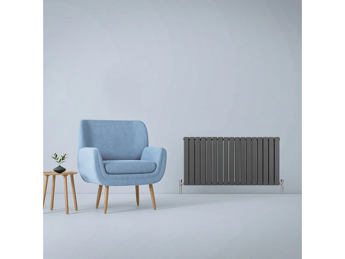Radiadores Panel Plano Diseñador 600x1190mm Calefacción Central- Gris Antracita