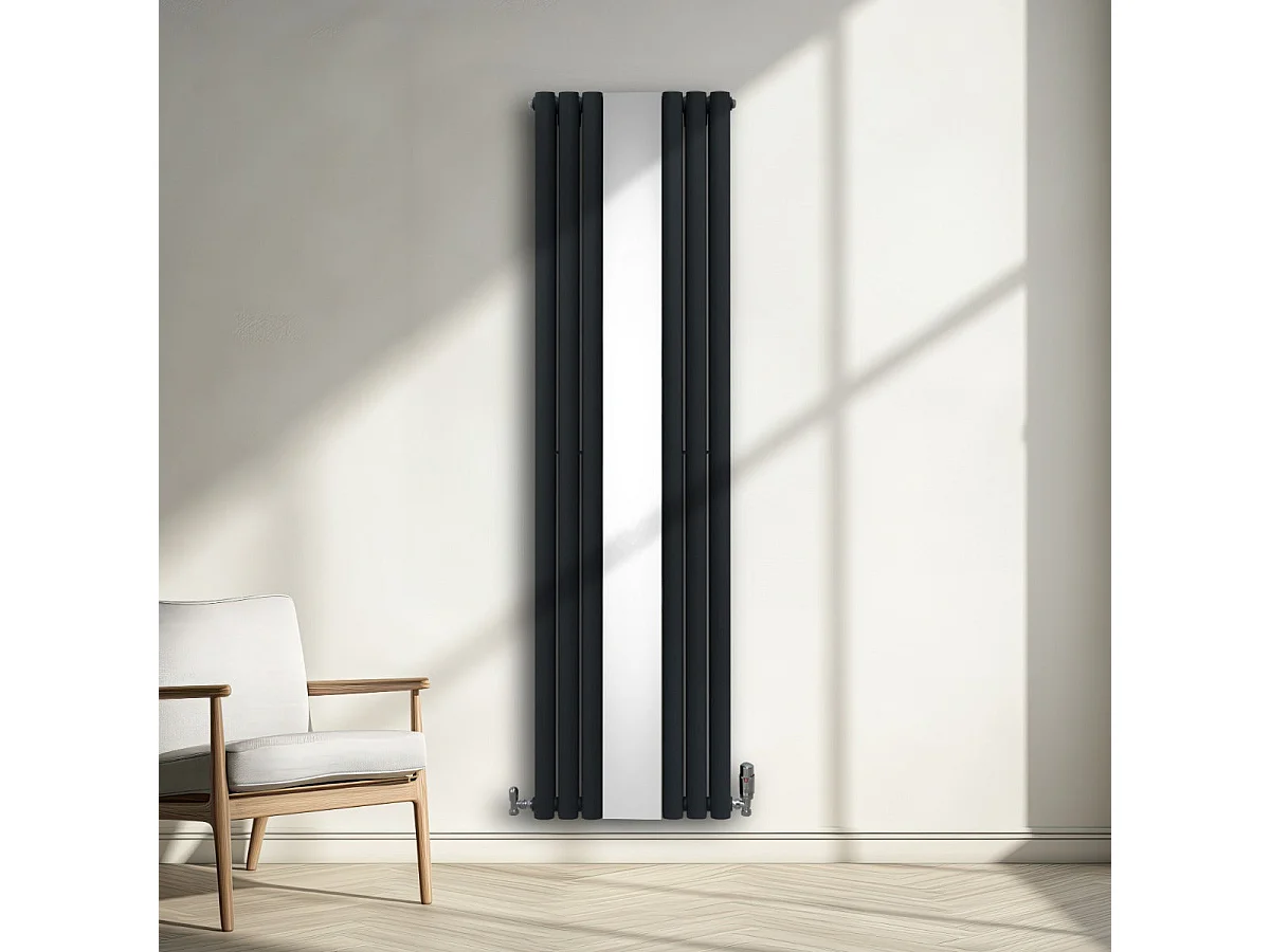 Radiatore Pannelli Ovali a Specchio - 1800 mm x 500 mm - Grigio Antracite