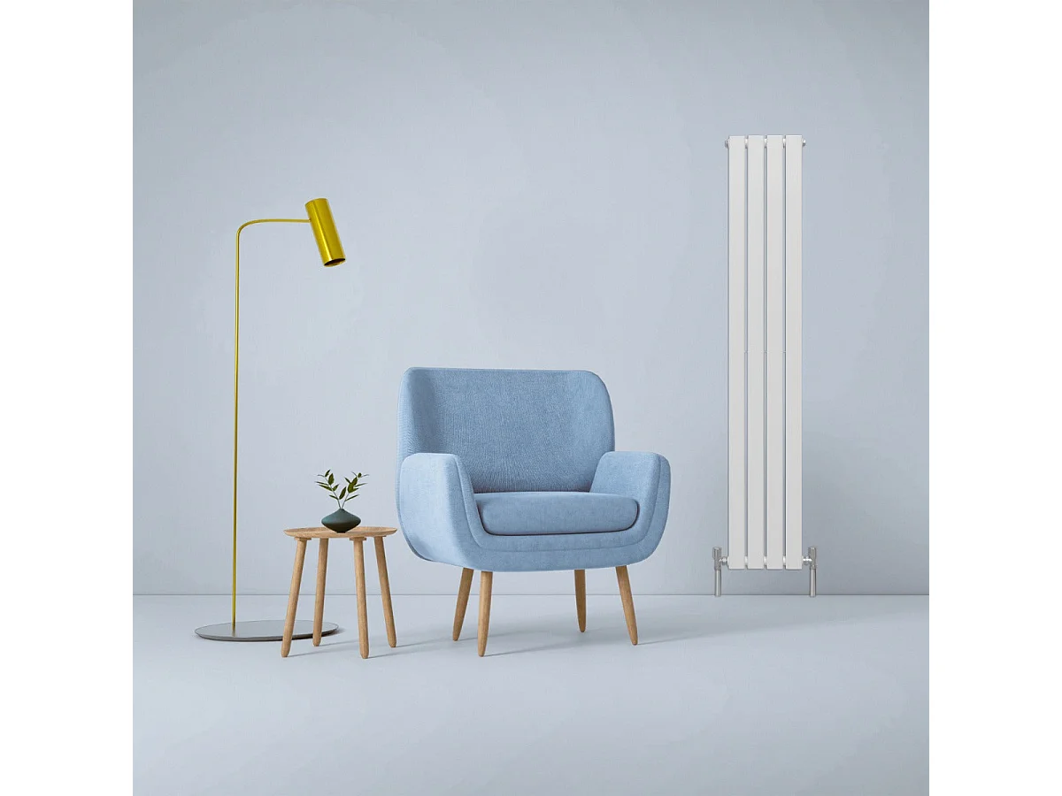 Radiateur Plat Blanc Brillant 160 cm x 28 cm