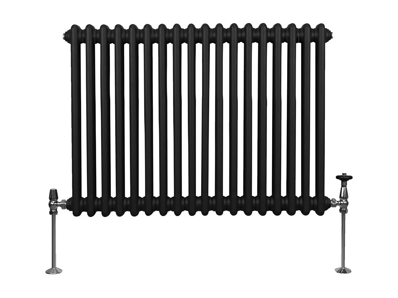 Tradycyjny grzejnik 2-kolumnowy - 600 x 832 mm - czarny