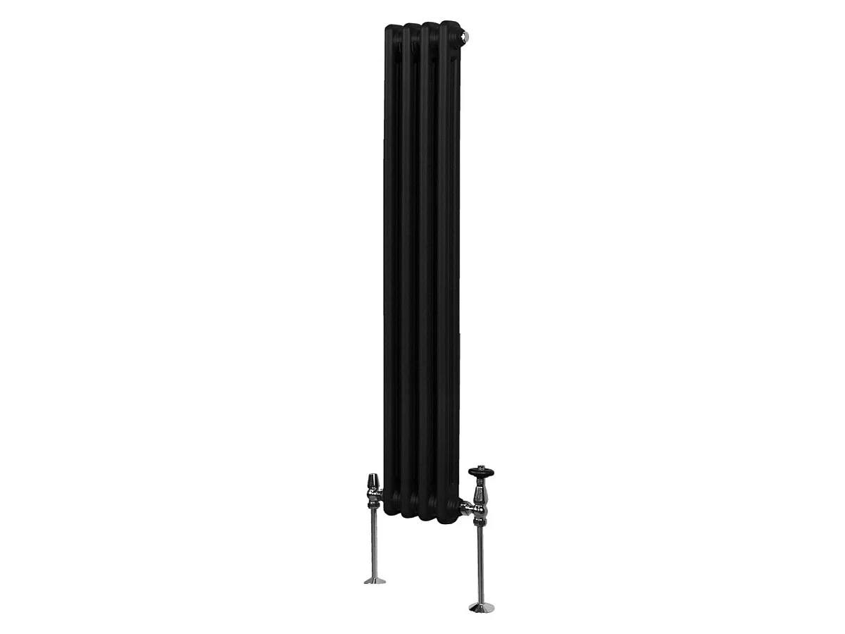 Perinteinen 2-pylväinen patteri - 1500 x 202 mm - musta