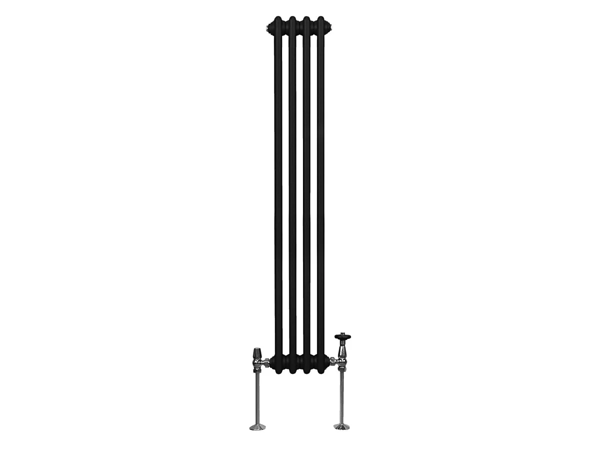 Perinteinen 2-pylväinen patteri - 1500 x 202 mm - musta