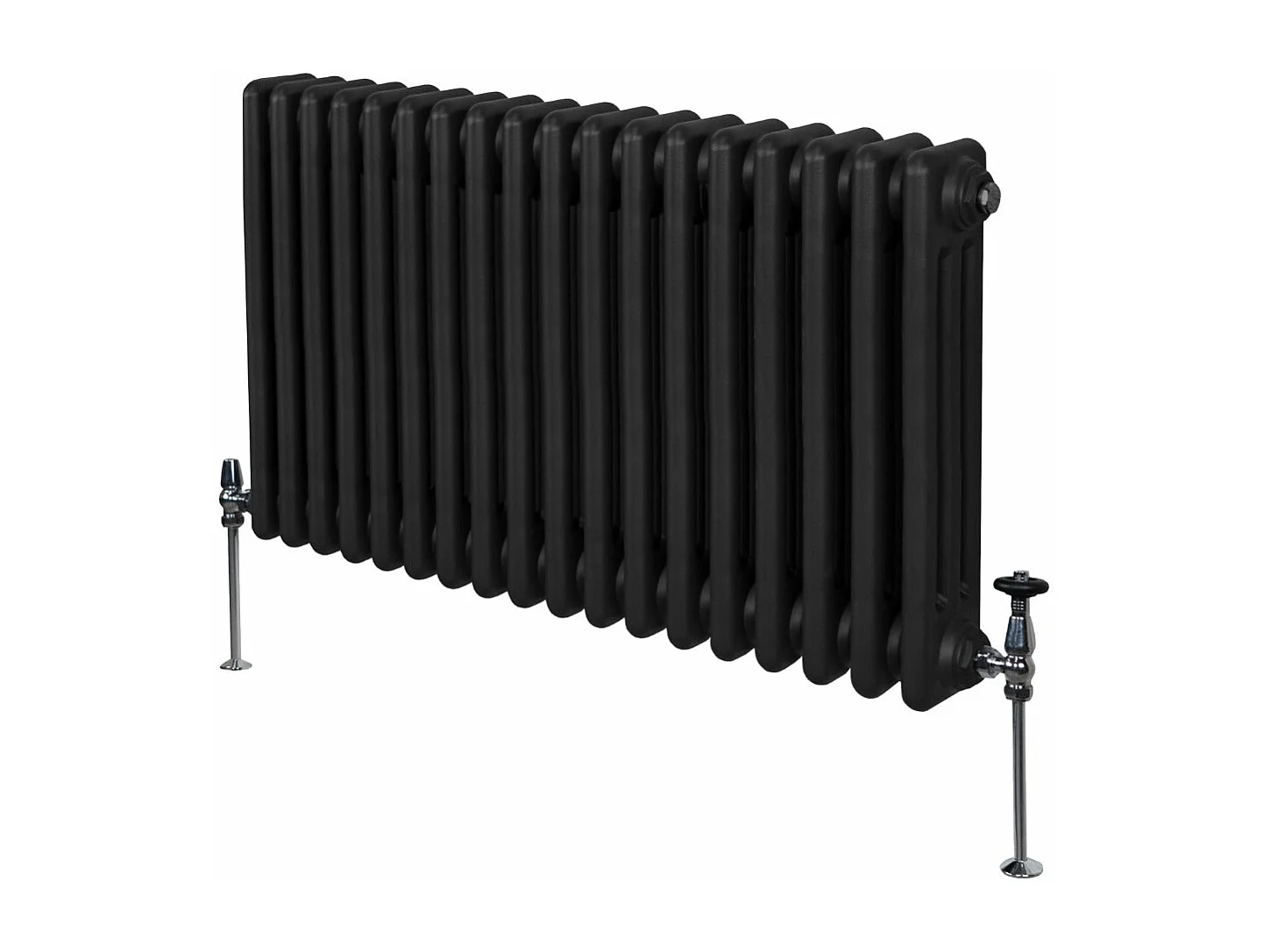 Traditioneller 3-Spalten-Heizkörper - 600 x 832 mm - Schwarz