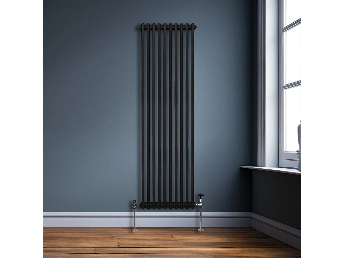 Traditional 2 Column Radiator - 1800 x 472mm - Black