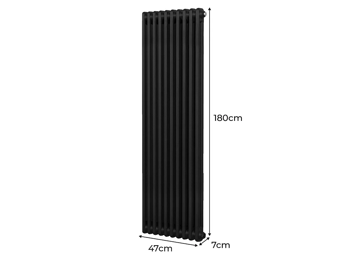 Radiateur Traditionnel à 2 Colonnes – 1800 x 472 mm – Noir