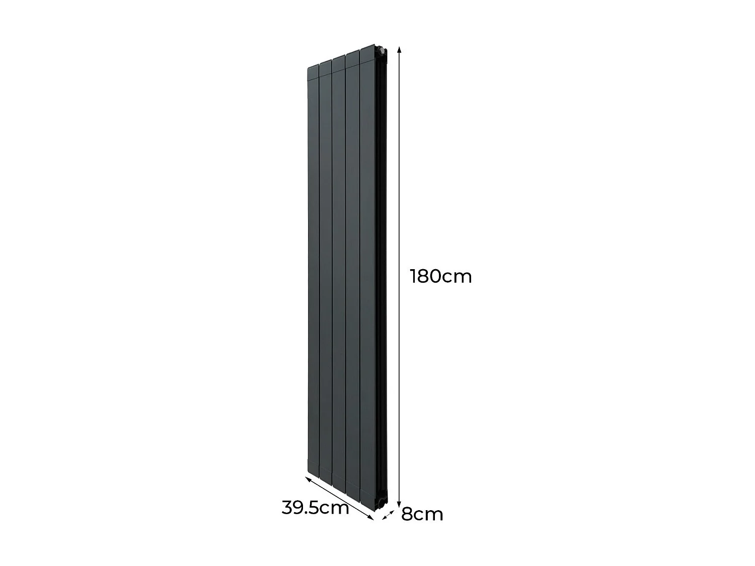 Grzejnik aluminiowy – 1800 mm x 395 mm – antracytowy szary