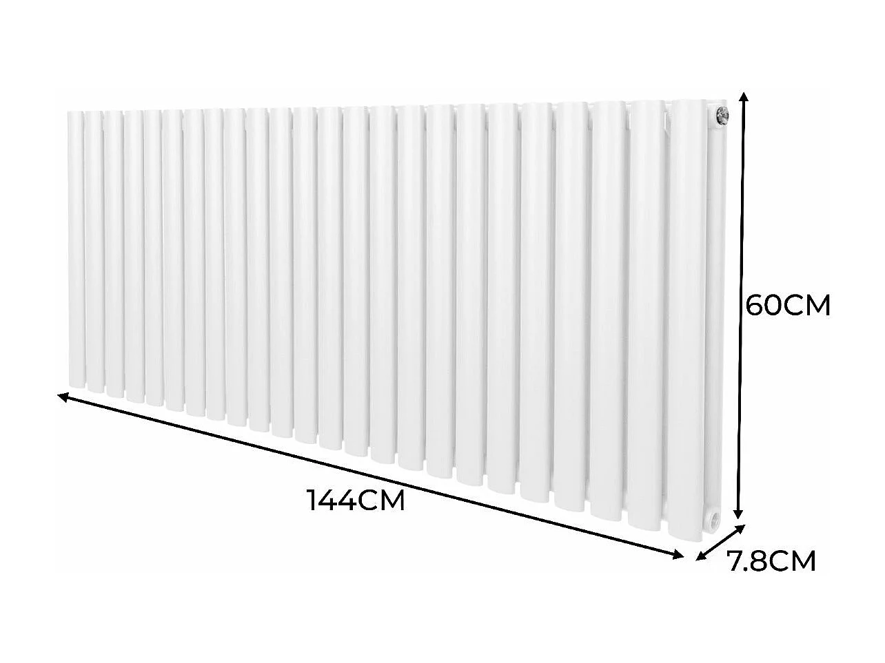 Radiador De Columna Ovalada Horizontal Blancoo 60cm x 144cm
